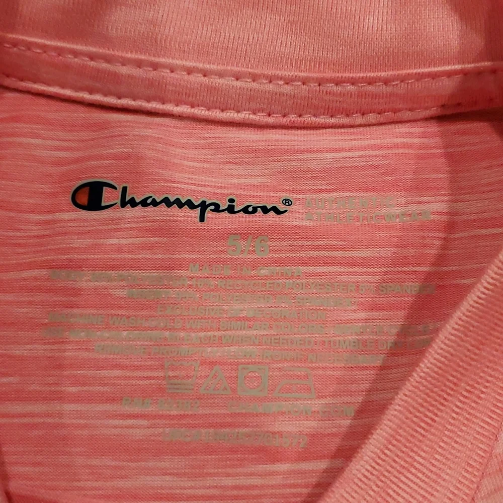 Girls Champion neon pink short sleeve shirt size 5/6